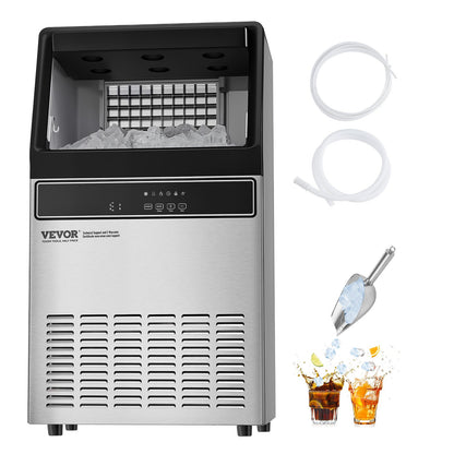 Máquina de Gelo Comercial VEVOR 110lbs/24H com Armazenamento