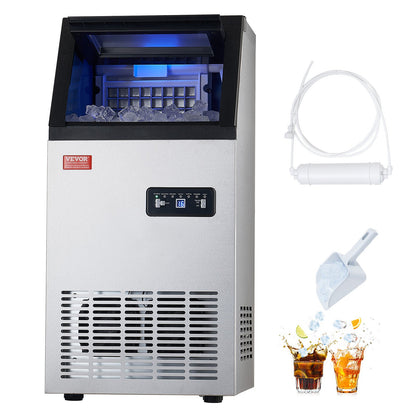 Máquina de Gelo Comercial VEVOR 100lbs/24H com Display LED