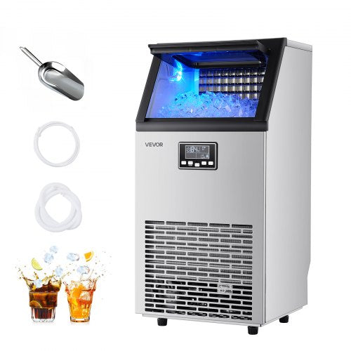 Máquina de Gelo Comercial VEVOR 45kg/dia com Armazenamento