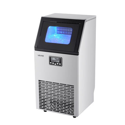 Máquina de Gelo Comercial VEVOR 45kg/dia com Armazenamento