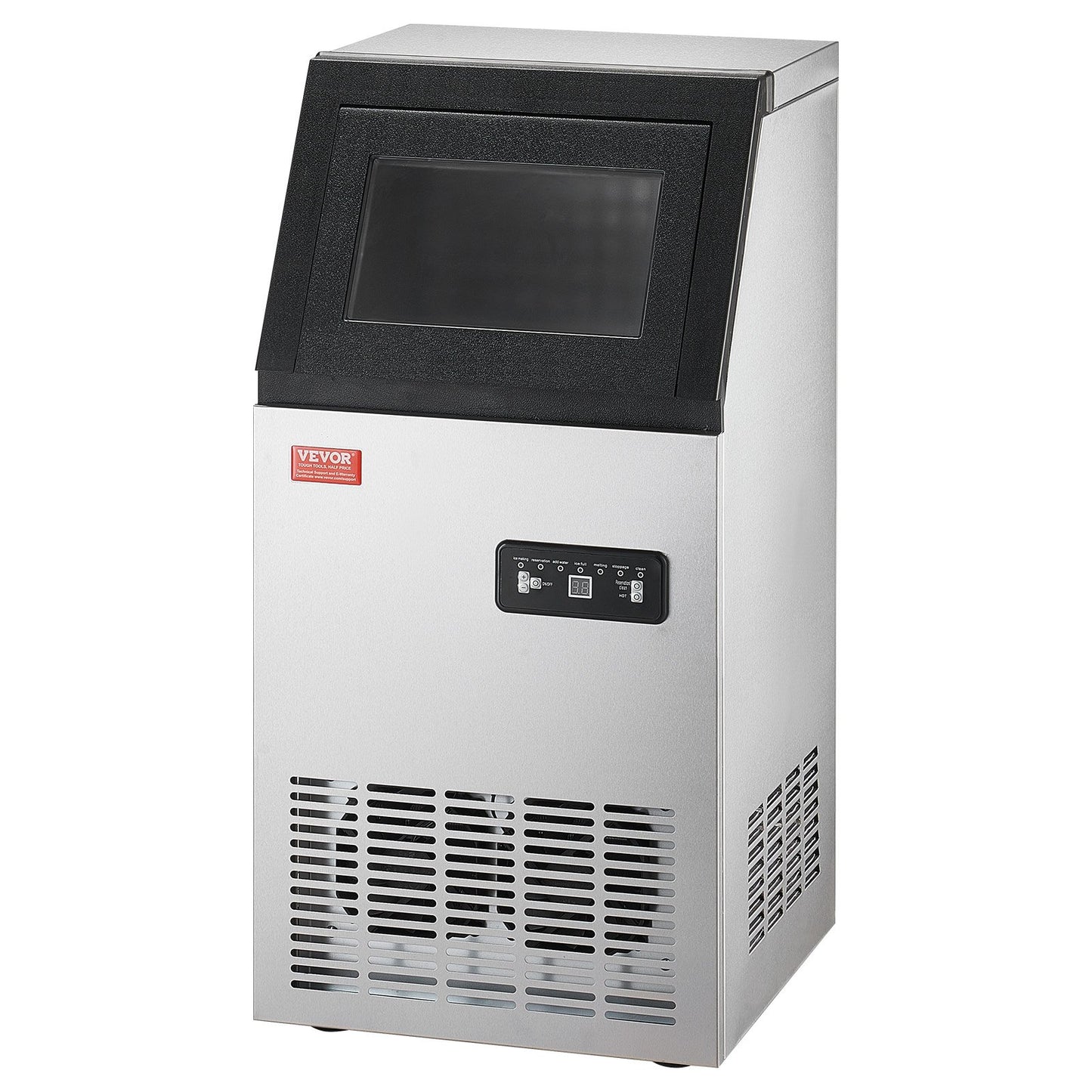 Máquina de Gelo Comercial VEVOR 110lbs/24H com Display LED