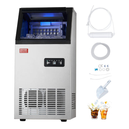 Máquina de Gelo Comercial VEVOR 110lbs/24H com Display LED