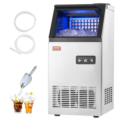 Máquina de Gelo Comercial VEVOR 110lbs/24H com Display LED