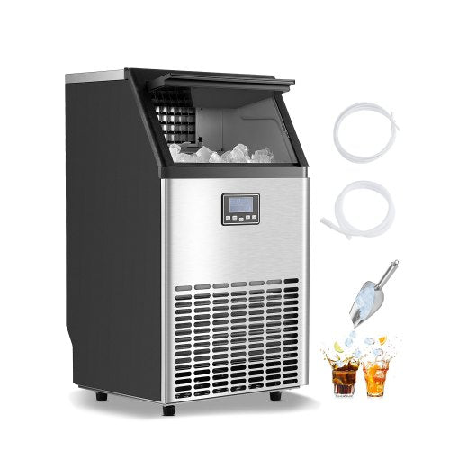 Máquina de Gelo Comercial VEVOR 140lbs/24H Rápida e Silenciosa
