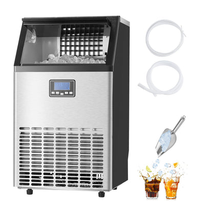 Máquina de Gelo Comercial VEVOR 150lbs/24H com Display LED