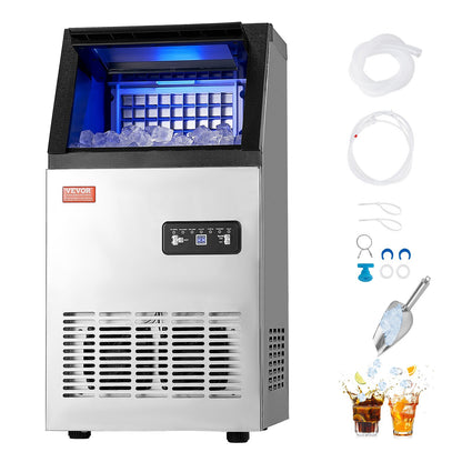 Máquina de Gelo Comercial VEVOR 100lbs/24H com Display LED