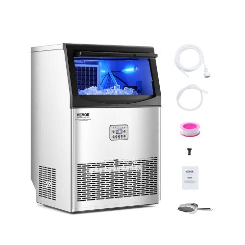 Máquina de Gelo Comercial VEVOR 90lbs/24H com Display LED