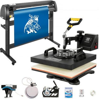 VEVOR 5 em 1 Prensa Térmica e Plotter de Vinil 380x380mm