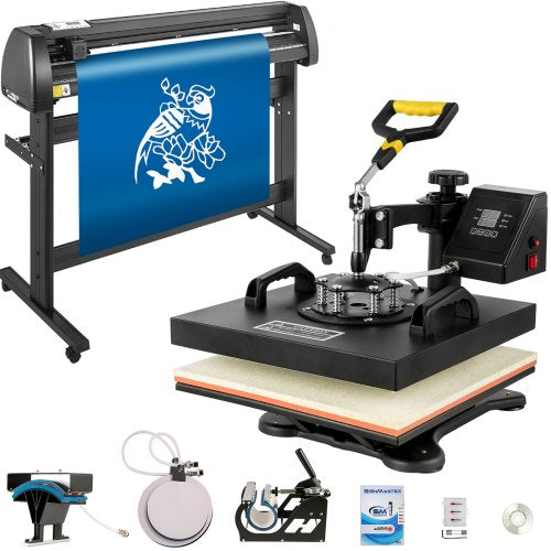 VEVOR 5 em 1 Prensa Térmica e Plotter de Vinil 380x380mm