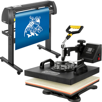 Prensa Térmica Digital 380x380mm + Cortadora Vinil 34" Kit