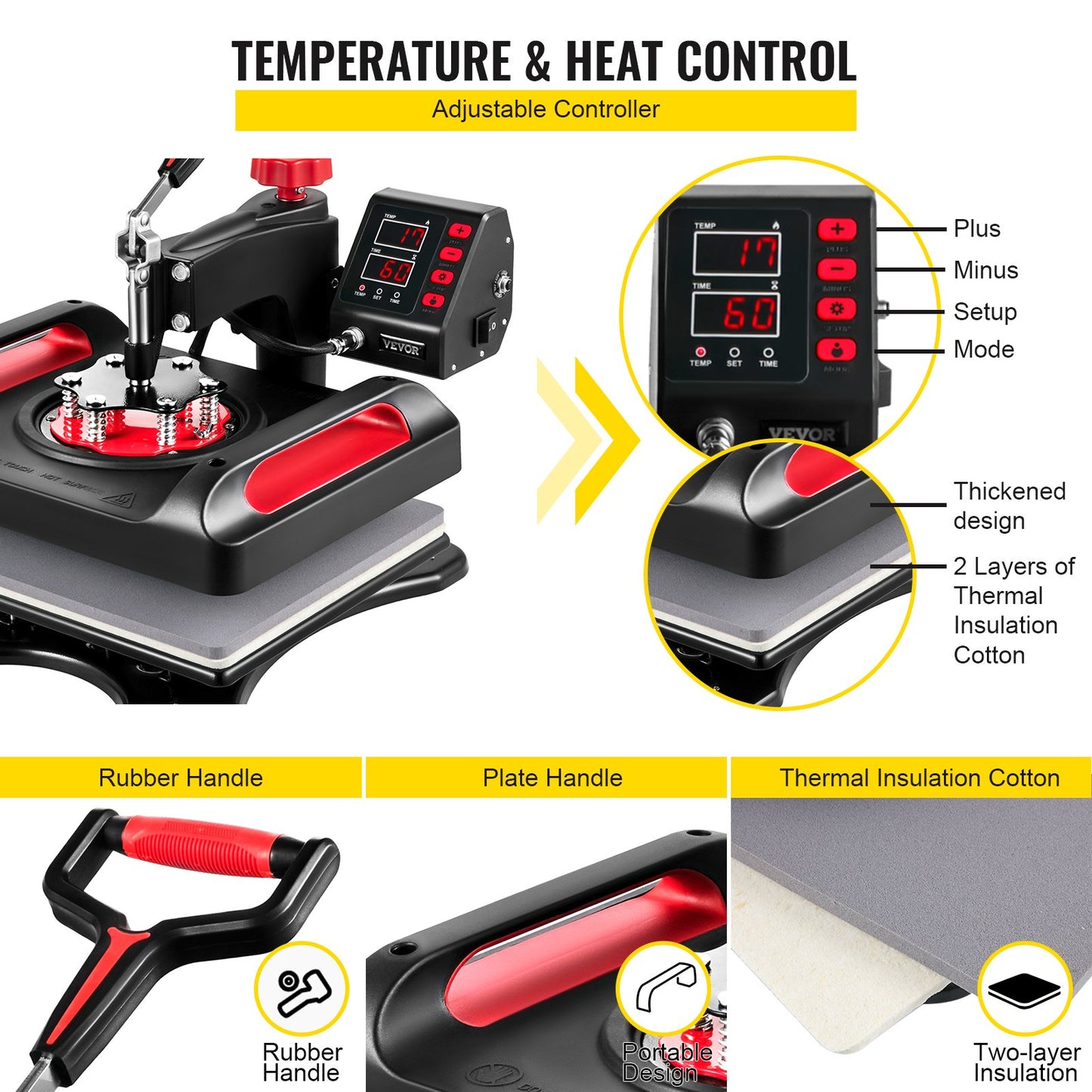 Máquina de Transferência Térmica 5 em 1 VEVOR 1000W
