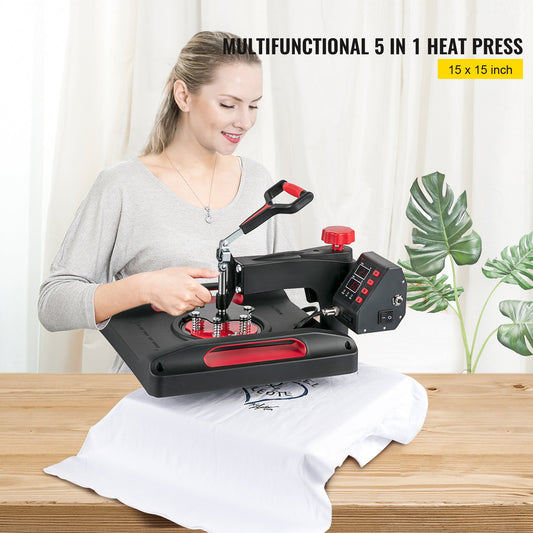 Máquina de Transferência Térmica 5 em 1 VEVOR 380x380 mm
