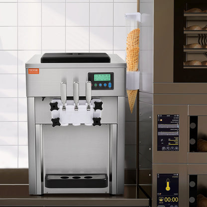 Máquina Gelados Soft Serve 3 Sabores 21 QT/H 1800W