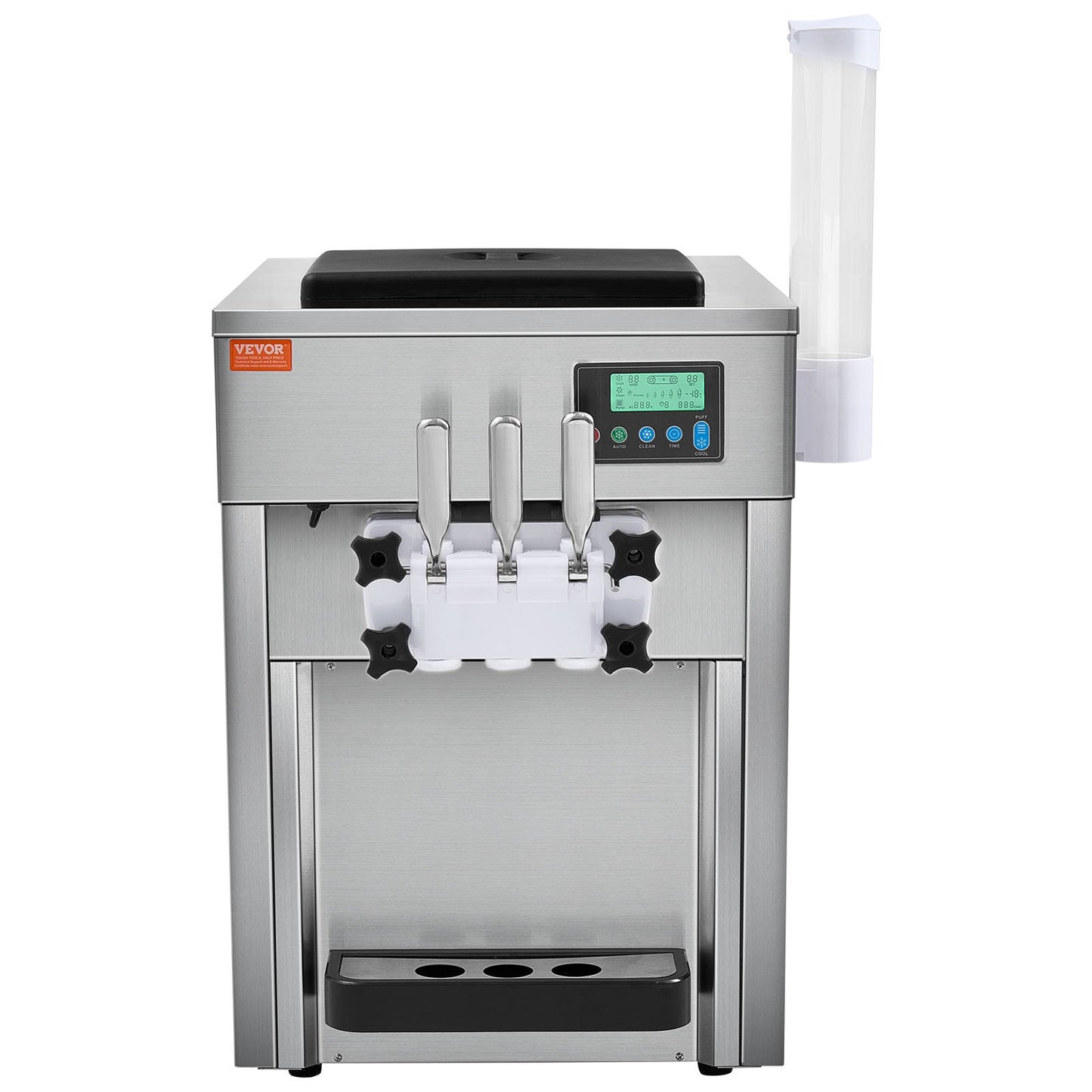 Máquina Gelados Soft Serve 3 Sabores 21 QT/H 1800W