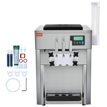 Máquina Gelados Soft Serve 3 Sabores 21 QT/H 1800W