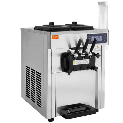 Máquina de Gelados Soft Serve Comercial 3 Sabores 1650W