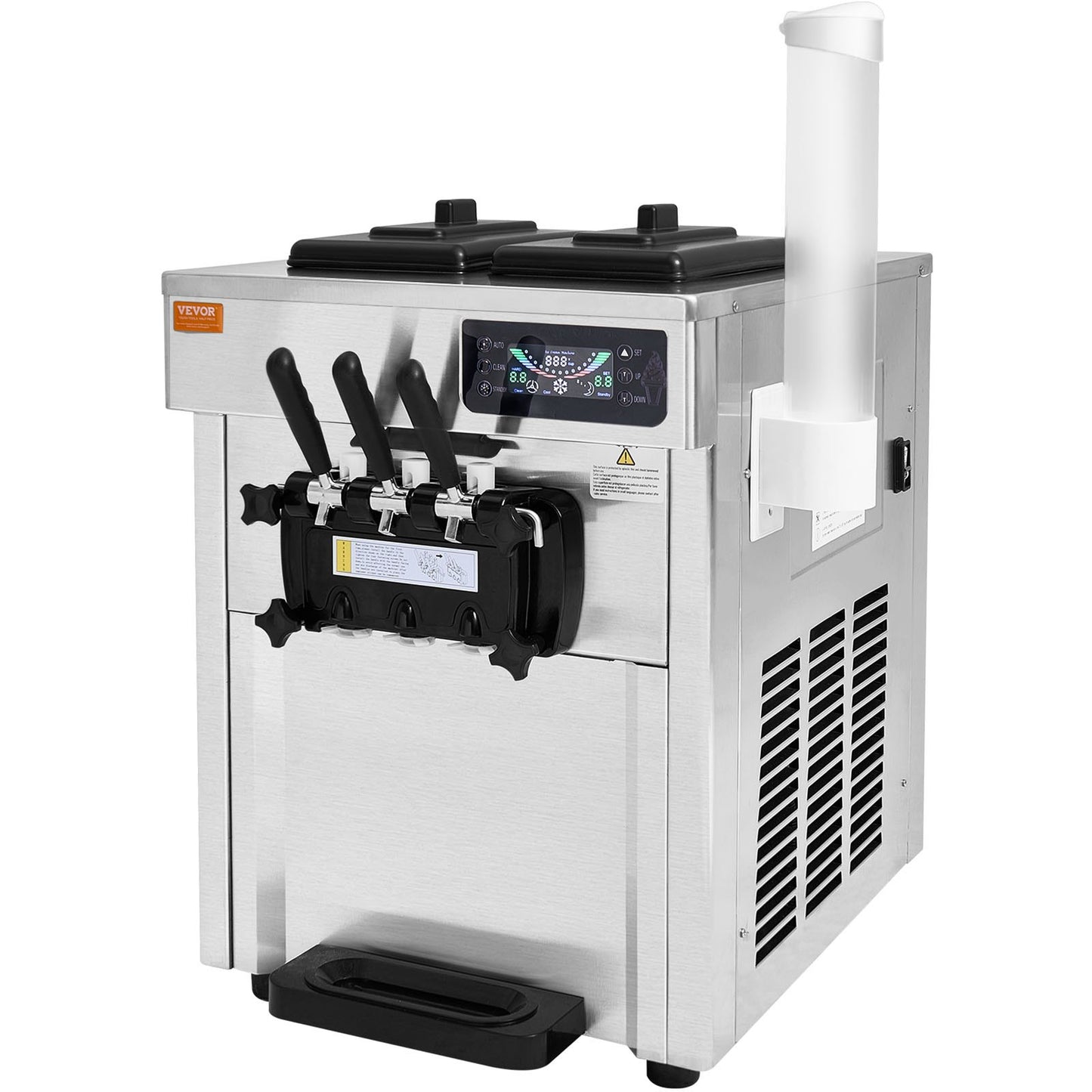 Máquina de Gelados Soft Serve Comercial 3 Sabores 1650W