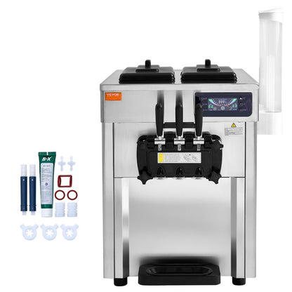 Máquina de Gelados Soft Serve Comercial 3 Sabores 1650W