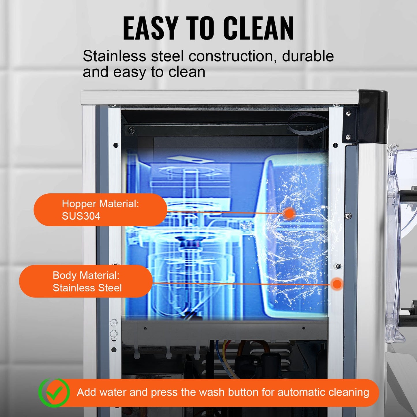 Máquina de Gelados Comercial VEVOR 12L/H, 1295W, 4.5L