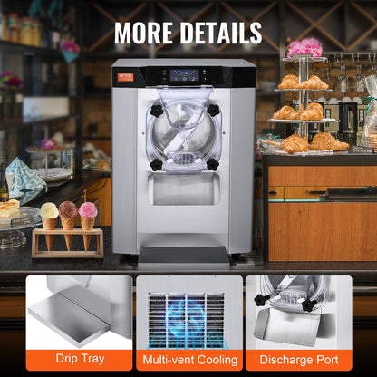 Máquina de Gelados Comercial VEVOR 12L/H, 1295W, 4.5L