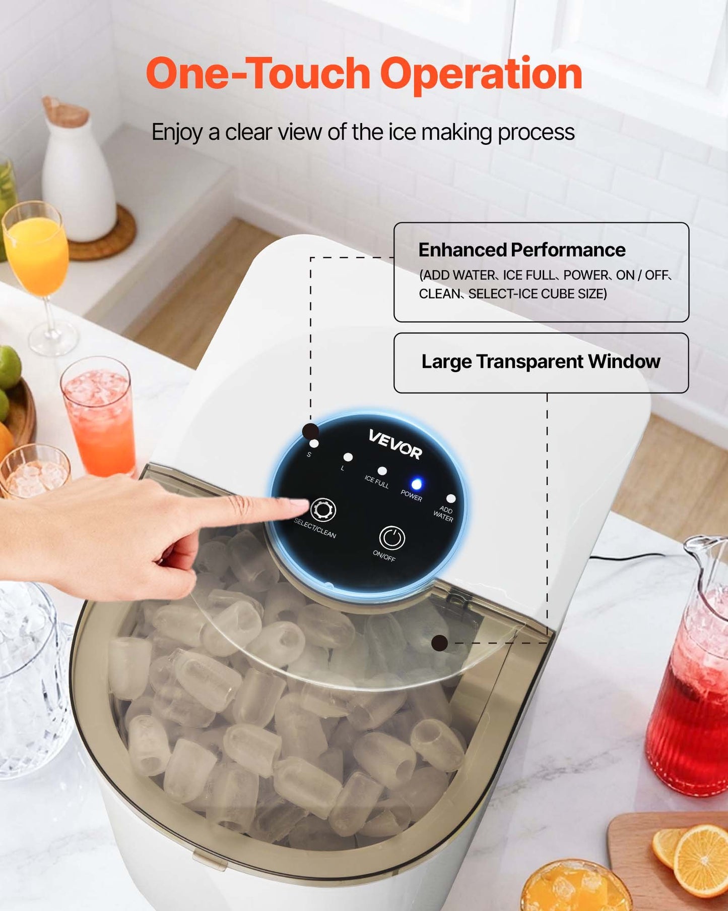 Máquina de Gelo VEVOR Portátil - 7 Cubos em 6 Minutos