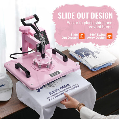 Máquina de Transferência Térmica 5 em 1 VEVOR Rosa