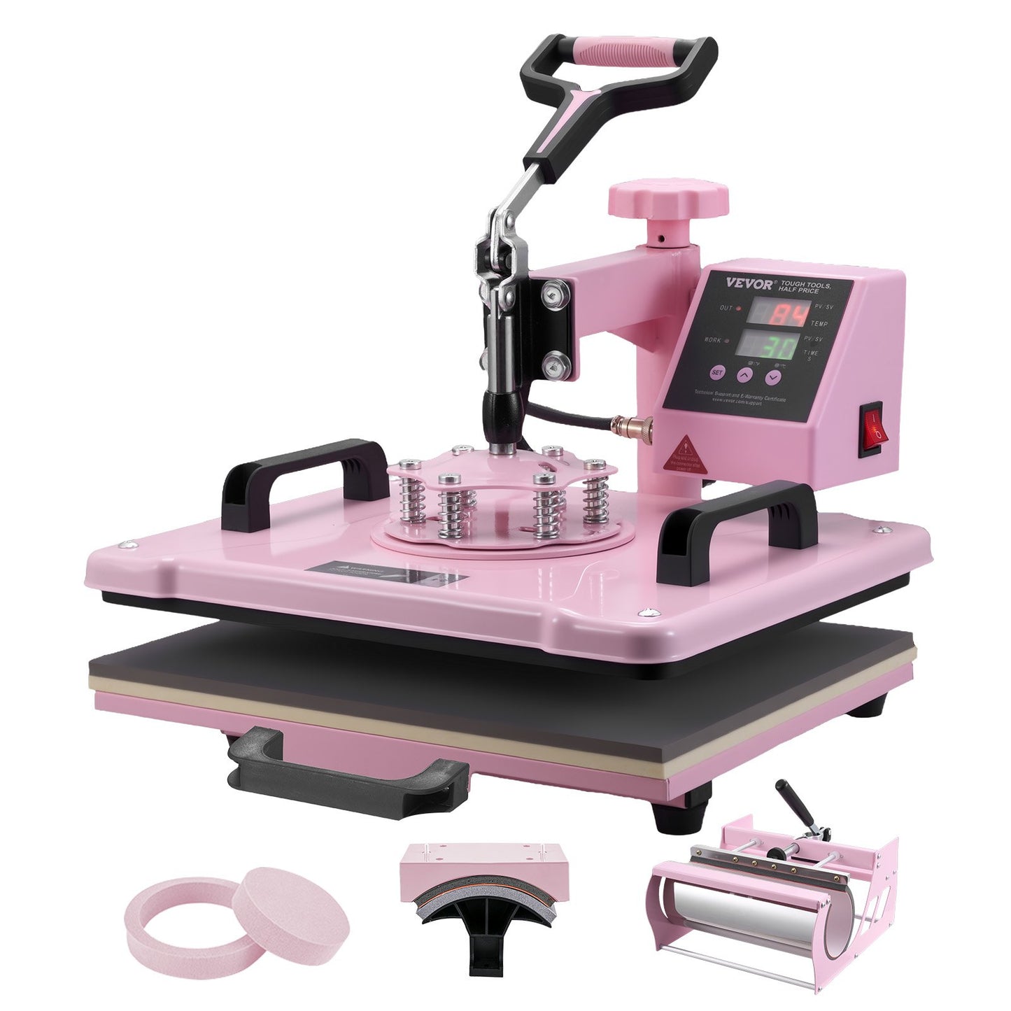 Máquina de Transferência Térmica 5 em 1 VEVOR Rosa