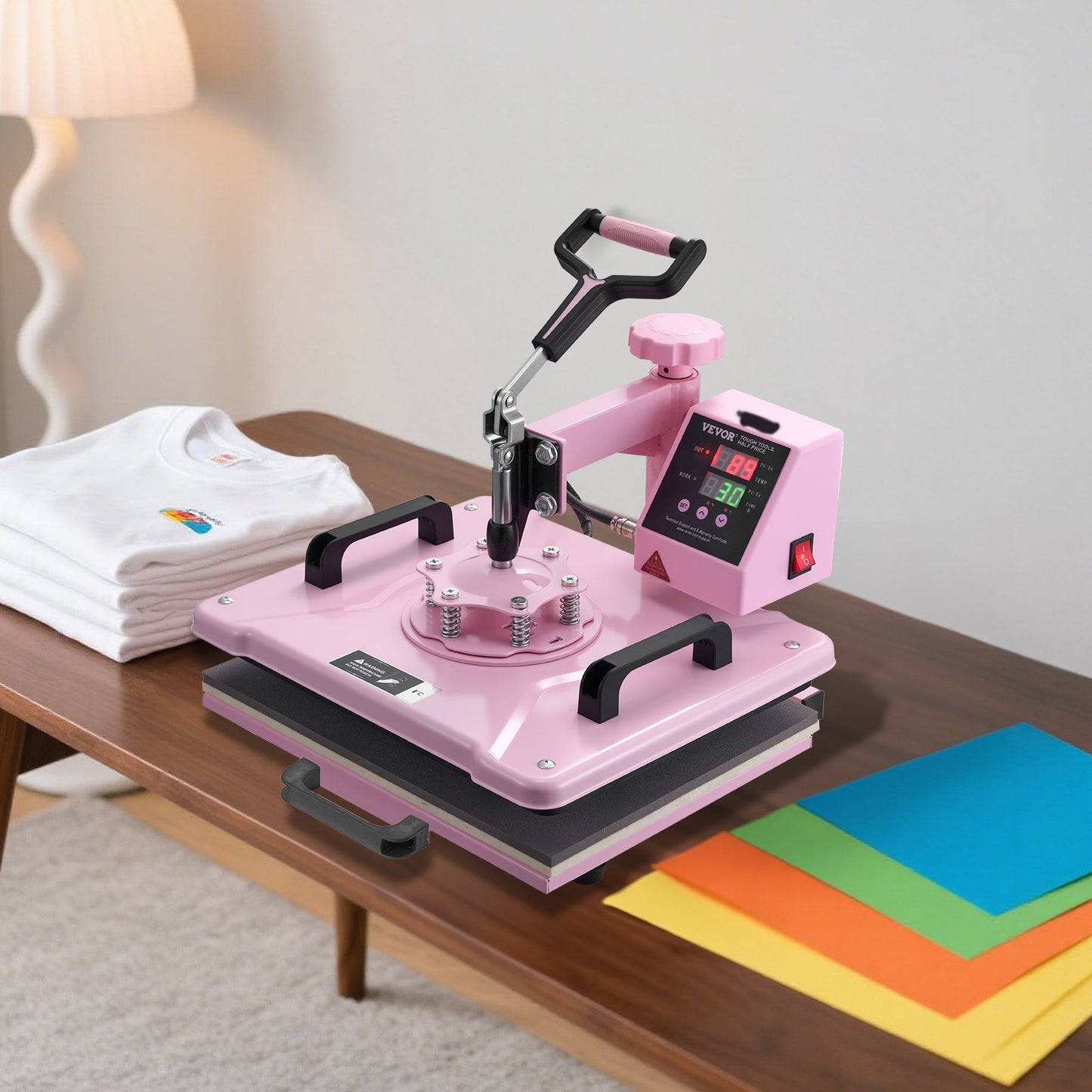Máquina de Transferência Térmica VEVOR 8 em 1 Rosa