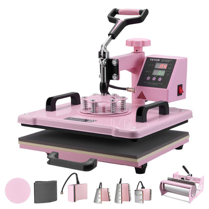 Máquina de Transferência Térmica VEVOR 8 em 1 Rosa