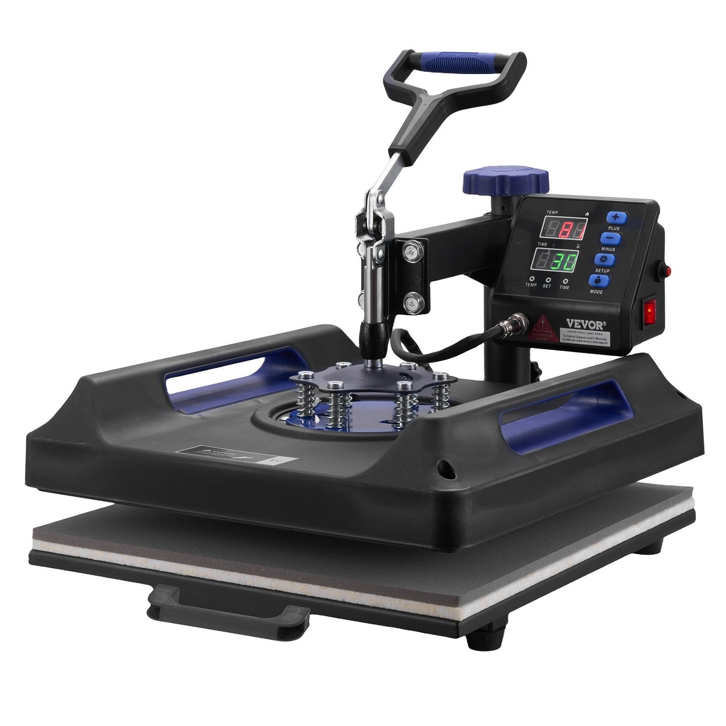 Prensa Térmica 8 em 1 VEVOR 380x380 mm Profissional