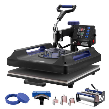 Prensa Térmica 8 em 1 VEVOR 380x380 mm Profissional