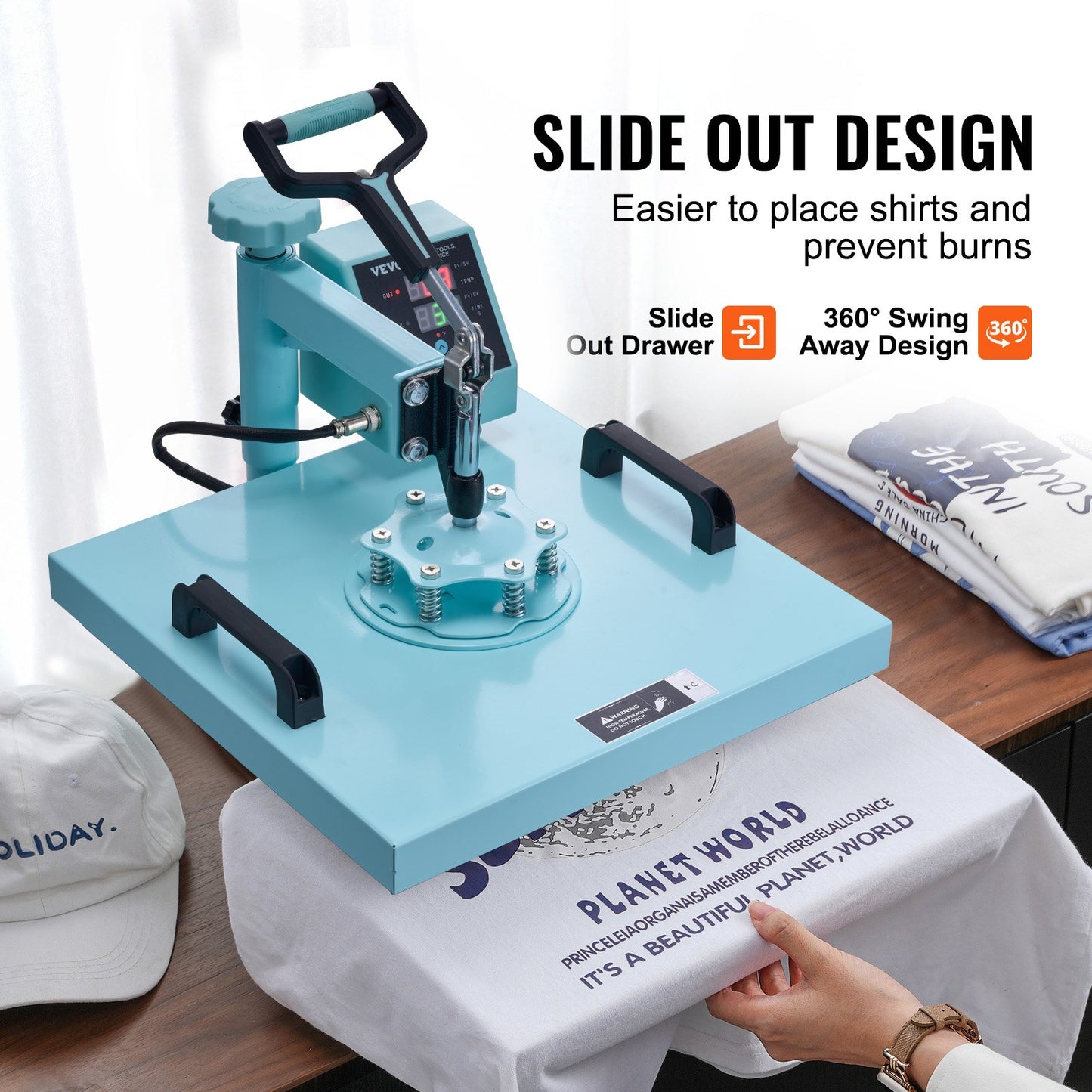 Máquina de Prensa Térmica 38x380 mm 8 em 1 VEVOR Verde