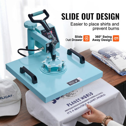 Máquina de Prensa Térmica 38x380 mm 8 em 1 VEVOR Verde