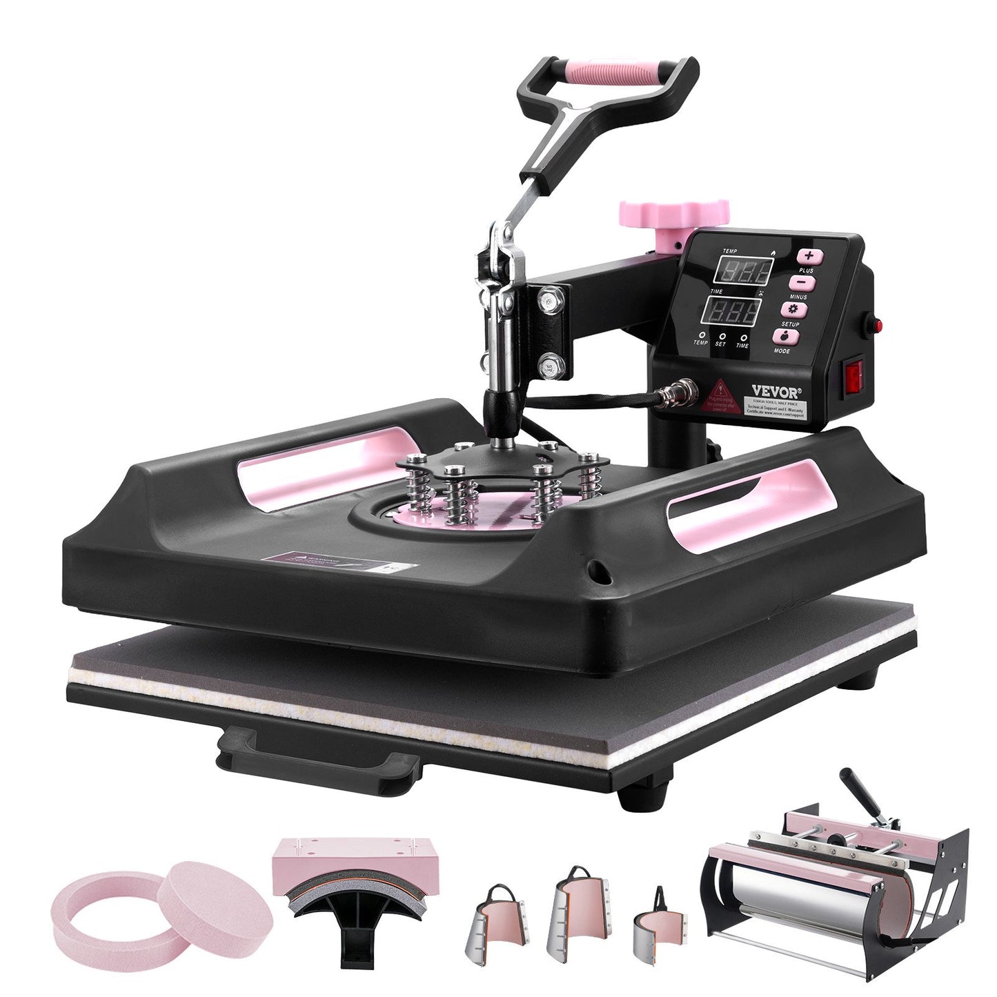 Prensa Térmica 8 em 1 VEVOR 380x380 mm Multifuncional