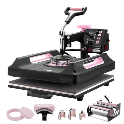 Prensa Térmica 8 em 1 VEVOR 380x380 mm Multifuncional