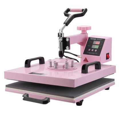 Prensa Térmica VEVOR 380x380 mm 8 em 1 Rosa