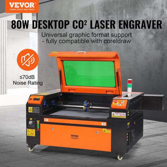 Gravadora Laser CO2 VEVOR 80W - Corte Preciso 500x700mm