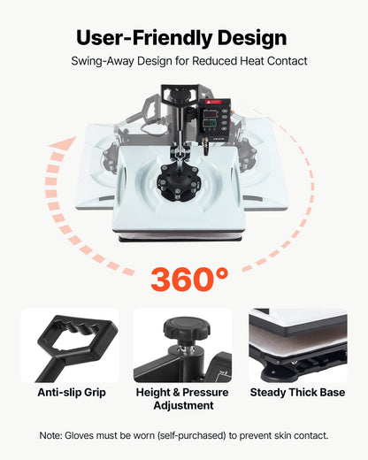 Máquina de Transferência Térmica 5 em 1 VEVOR 290x380 mm