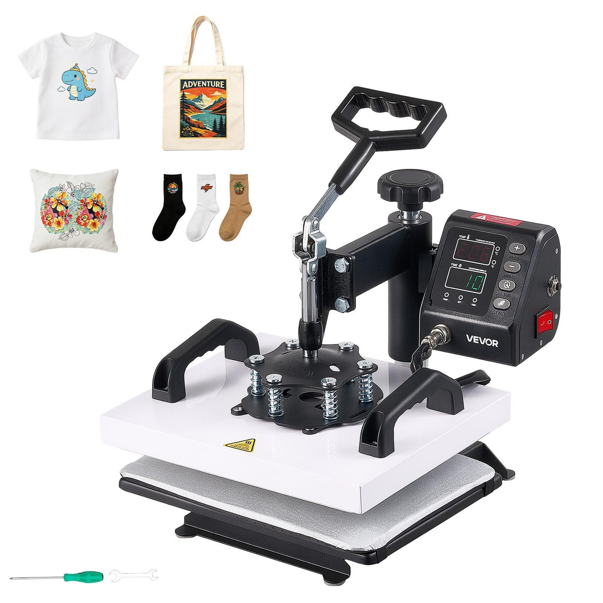 Prensa Térmica VEVOR 300x230 mm com Controlo Digital