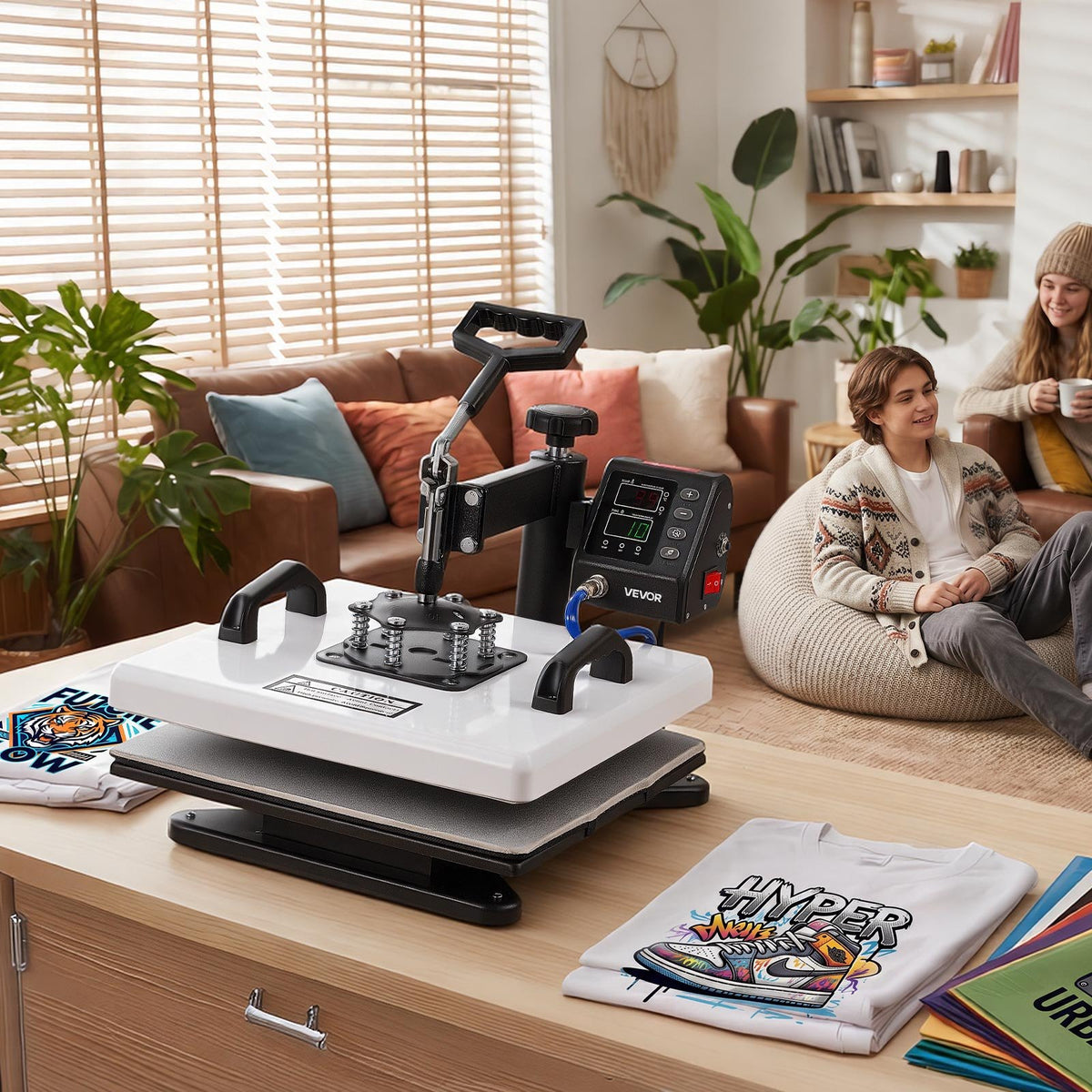 Máquina de Estampar Têxtil 380x380mm 2-em-1 VEVOR