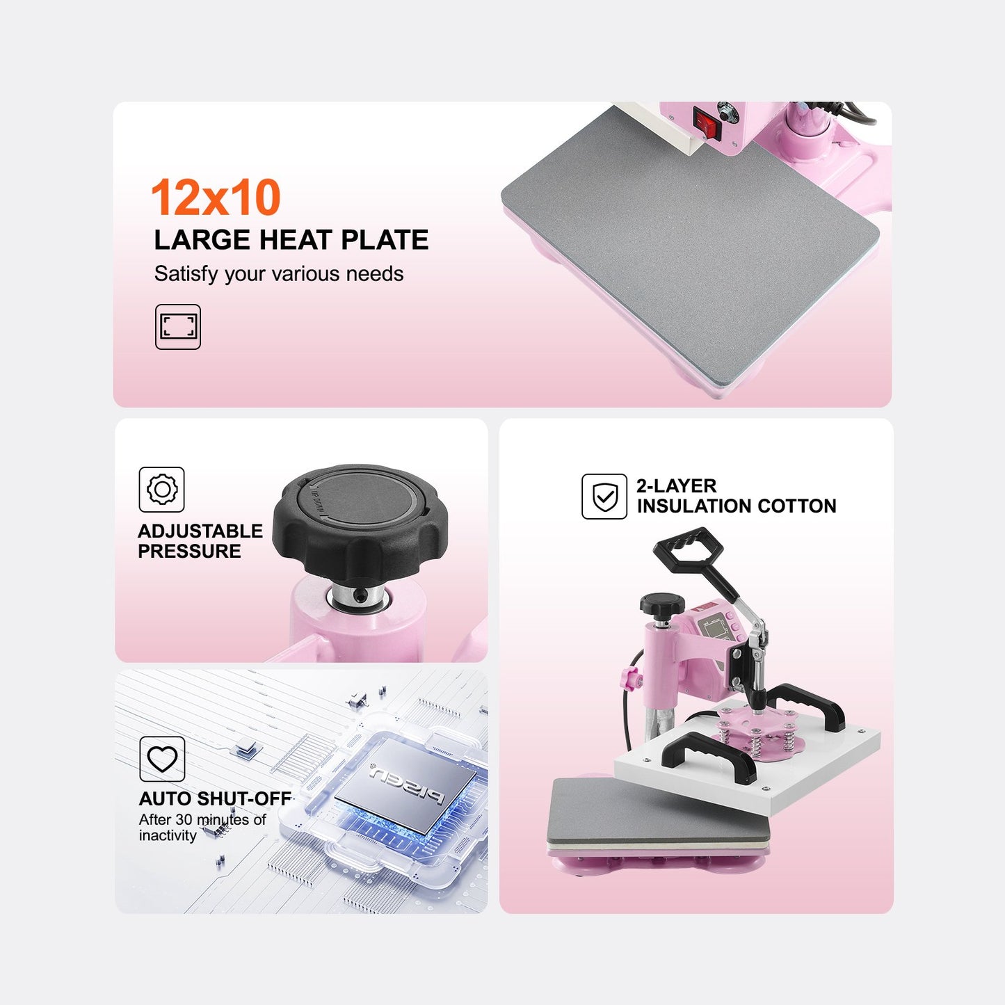 Máquina de Transferência Térmica 2 em 1 VEVOR Rosa