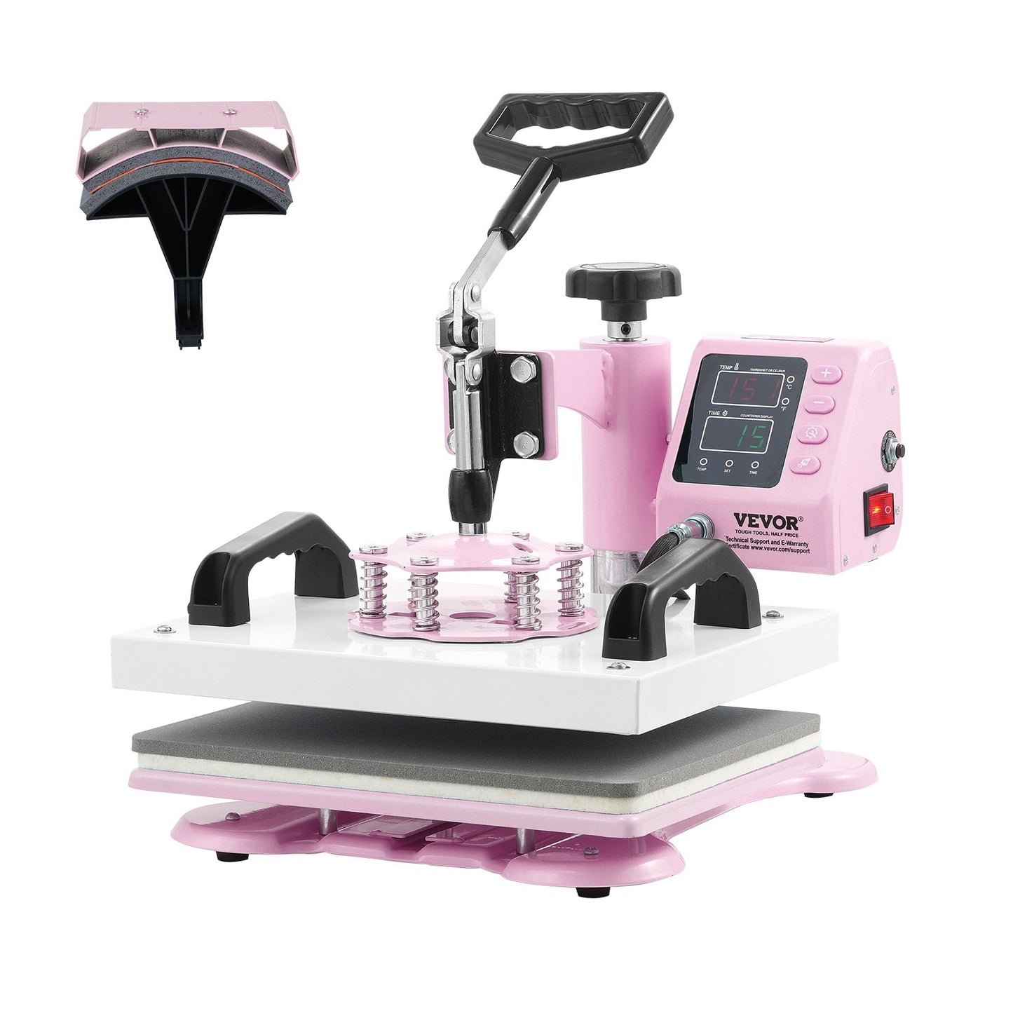 Máquina de Transferência Térmica 2 em 1 VEVOR Rosa