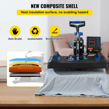 Prensa Térmica VEVOR 30x38 cm - Sublimação Rápida