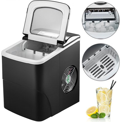Máquina de Gelo Portátil 12KG com Ecrã LCD e Pá