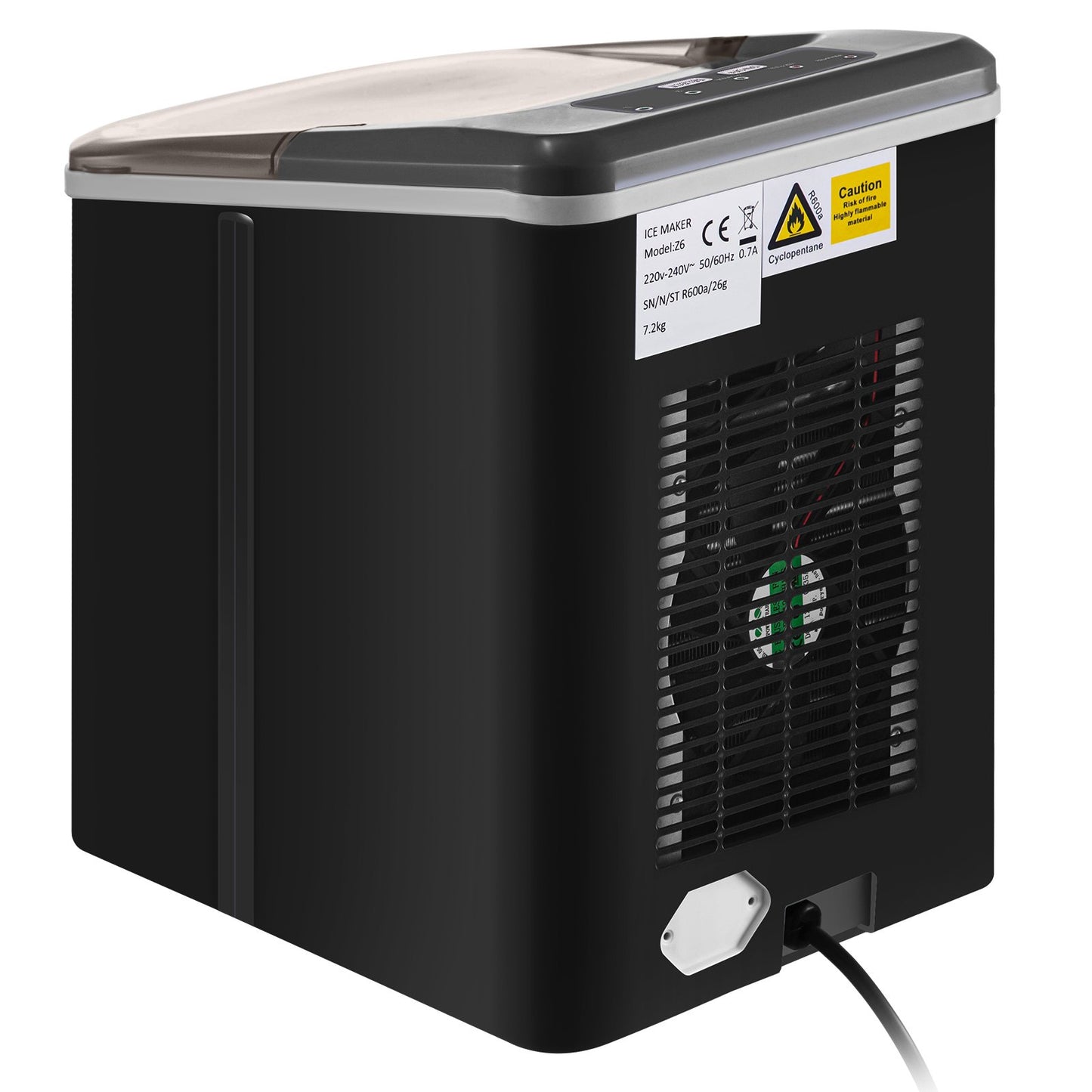 Máquina de Gelo Portátil 12KG com Ecrã LCD e Pá