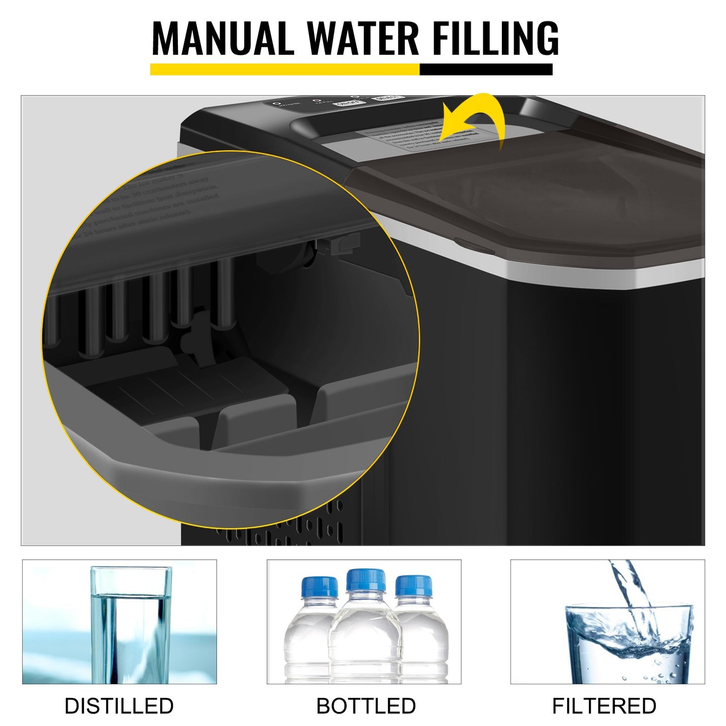 Máquina de Gelo Portátil 12KG com Ecrã LCD e Pá
