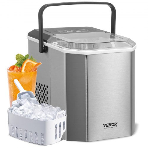 Máquina de Gelo VEVOR Portátil - 26lbs/24h, Rápida e Silenciosa