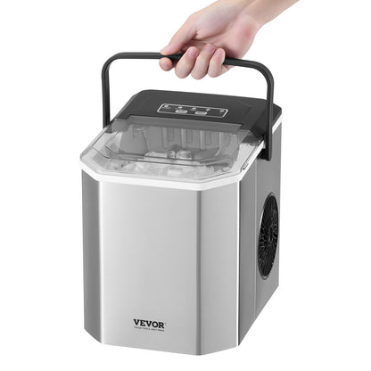 Máquina de Gelo VEVOR Portátil - 26lbs/24h, Rápida e Silenciosa