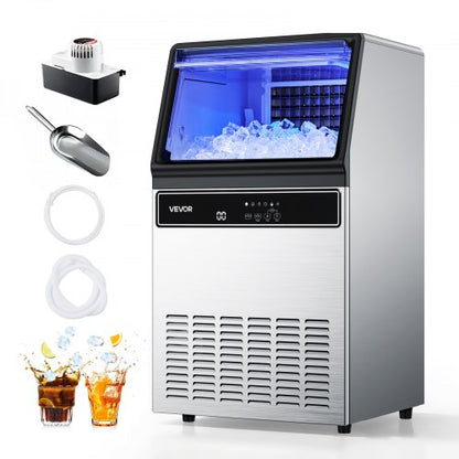 Máquina de Gelo Comercial VEVOR 59KG/24H com Armazenamento
