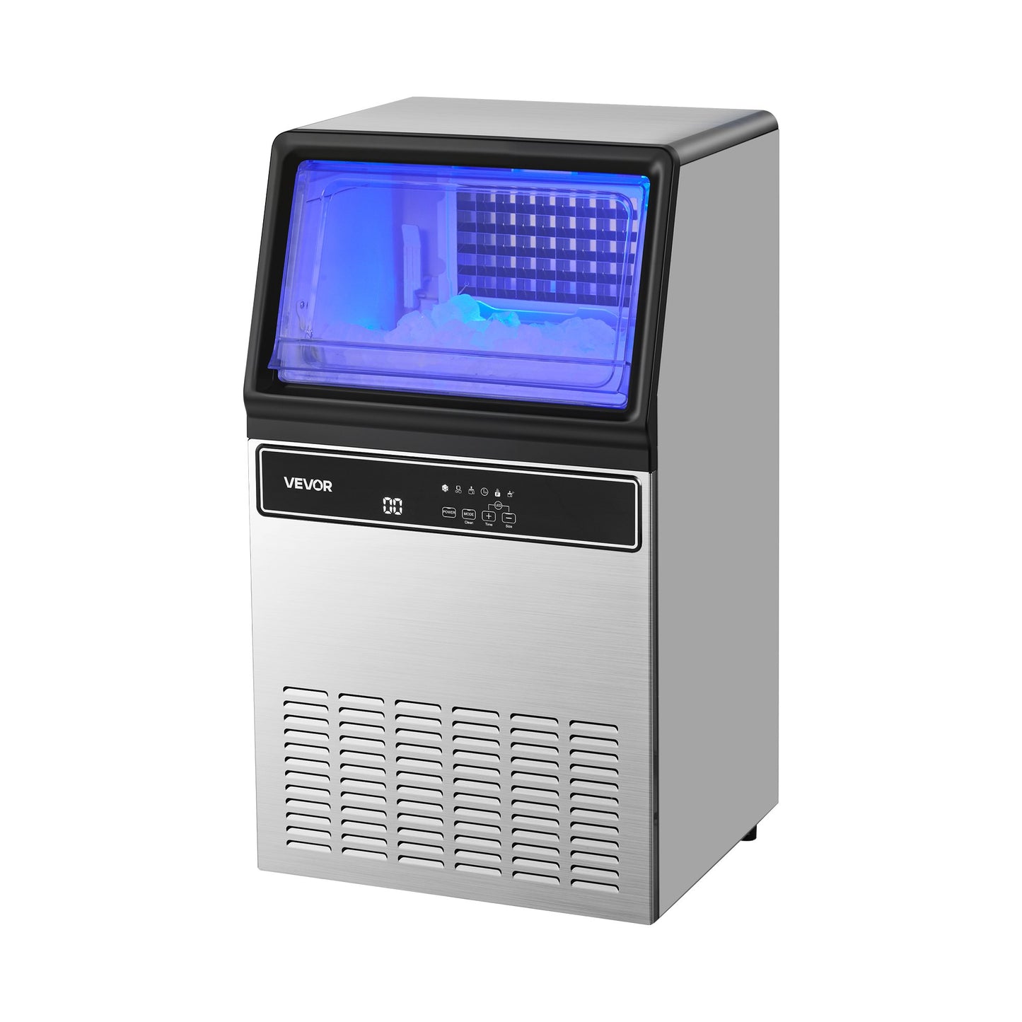 Máquina de Gelo Comercial VEVOR 59KG/24H com Armazenamento